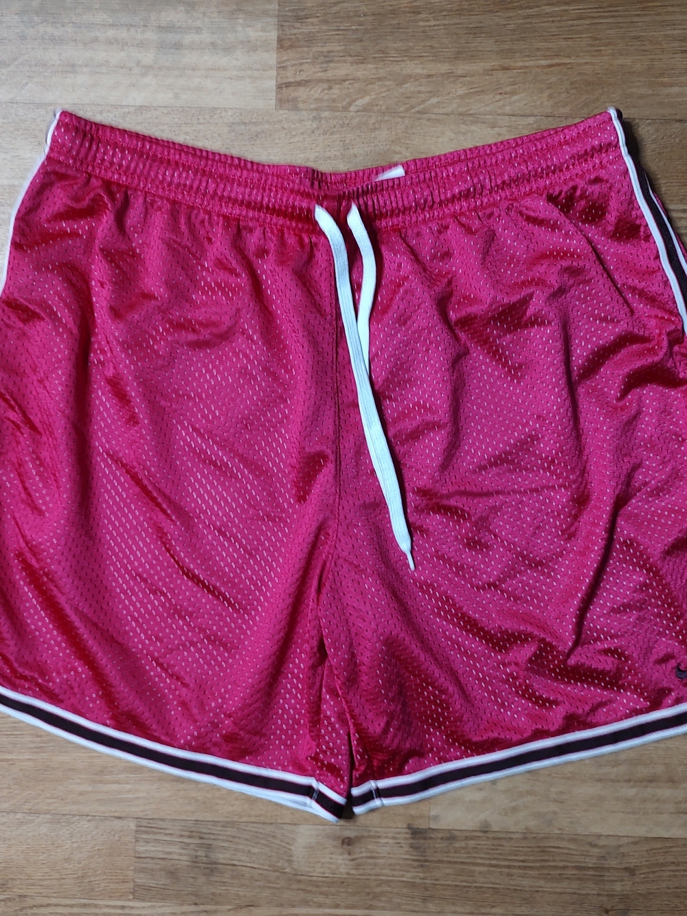 Nike Women's Raspberry Mesh Athletic Shorts with White Drawstring
